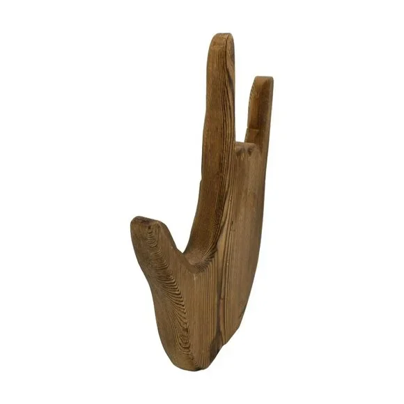 Carved Natural Wood ASL "I Love You" Sign Handmade (?) Hangable or Tabletop Art - Picture 4 of 12